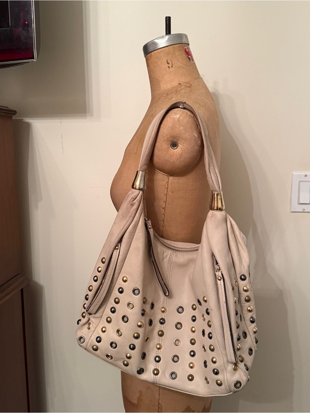 B. Makowsky Studded Slouchy Hobo Bag